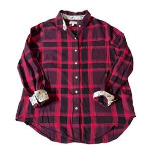Lucky Brand Plaid Flannel Shirt Women's Size M Red/Black